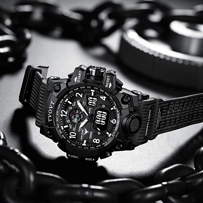 Men's TVOVT Waterproof Double Dial Led Sport Watch Blossom Online UG