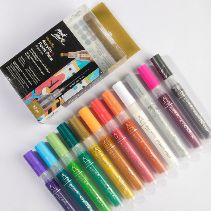 Metallic Acrylic Paint Pens Broad Tip Signature 12pc