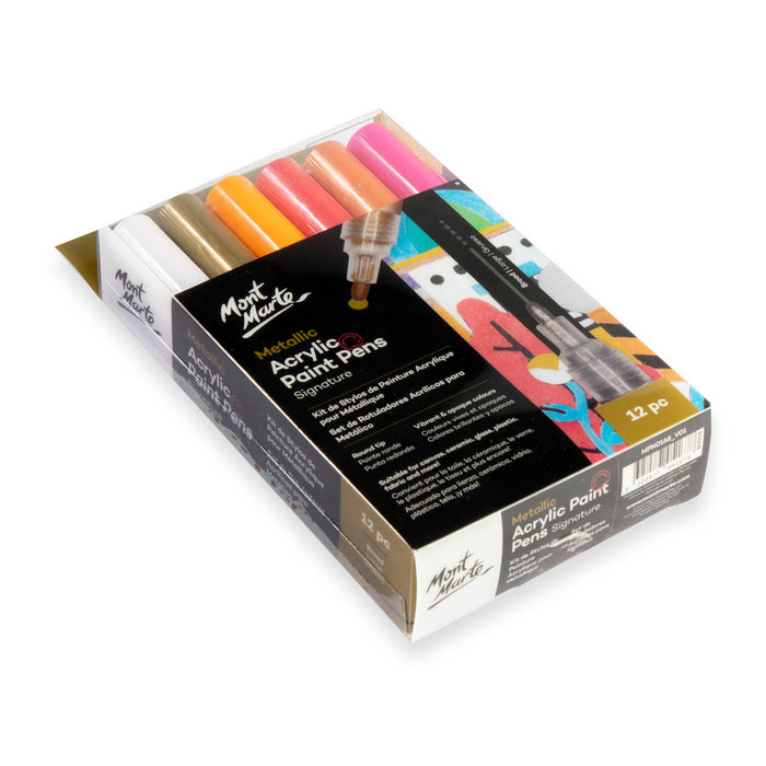 Metallic Acrylic Paint Pens Broad Tip Signature 12pc