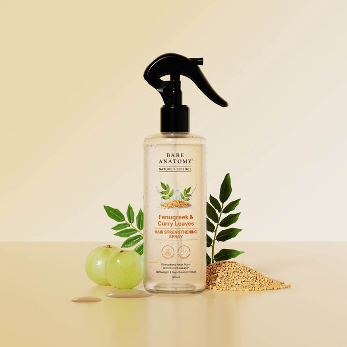 Methi Hair Strengthening Spray With Curry Leaves, Amla & Aloe Vera Extracts - 200 ml