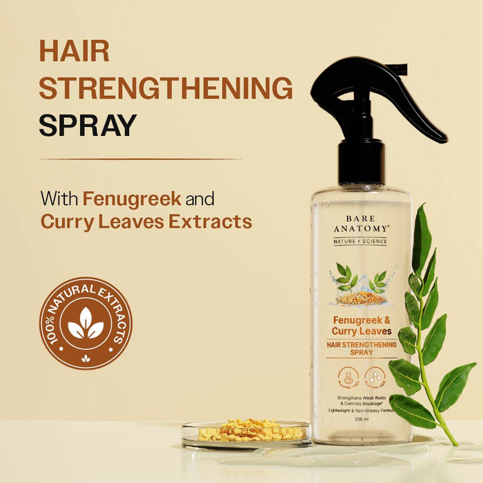 Methi Hair Strengthening Spray With Curry Leaves, Amla & Aloe Vera Extracts - 200 ml