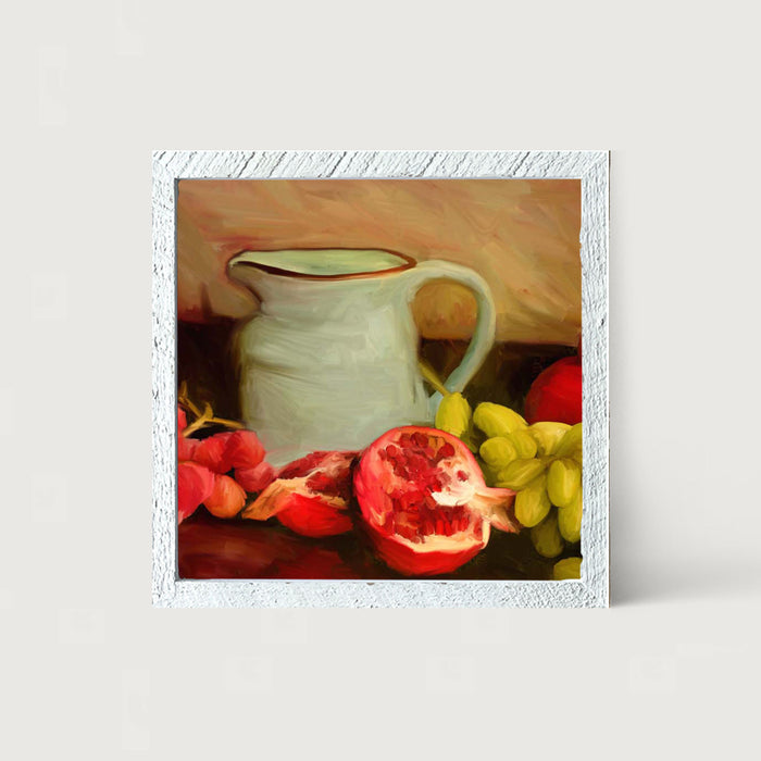 Milk Jugs with Pomegranates - Framed art