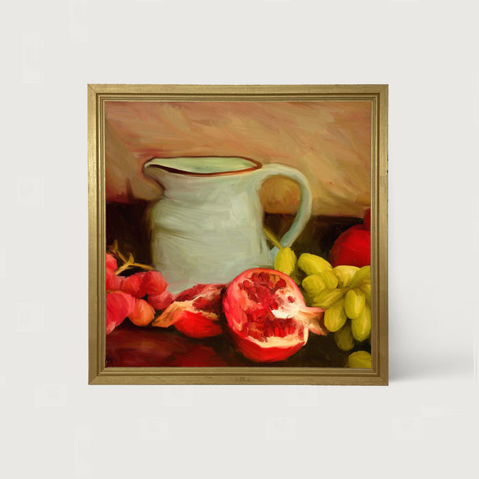 Milk Jugs with Pomegranates - Framed art