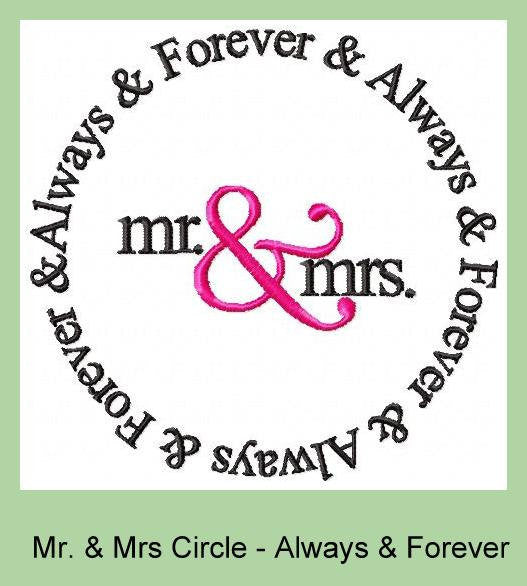 Mr. & Mrs - Always and Forever comes in 4 sizes