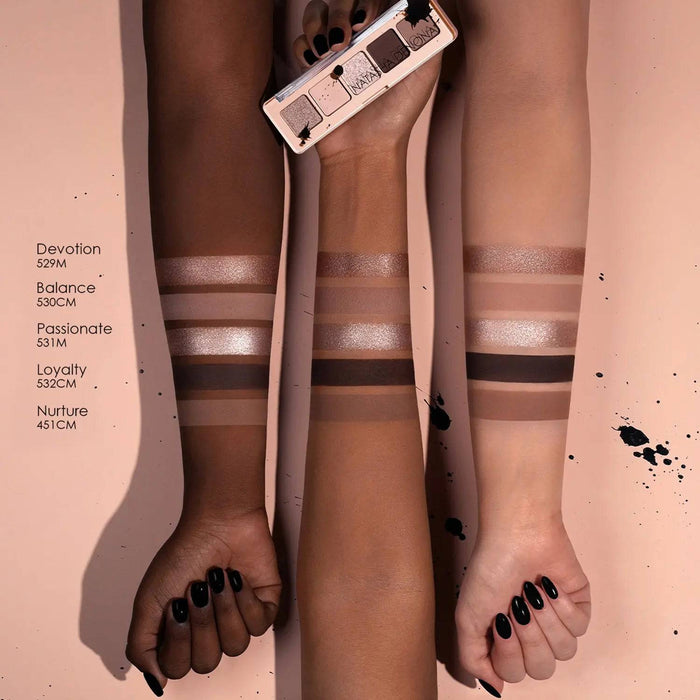 My Mini Dream Eyeshadow Palette arm swatches on different skin tones.