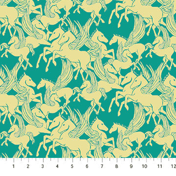 Mythology in Turquoise by Anna Maria Textiles