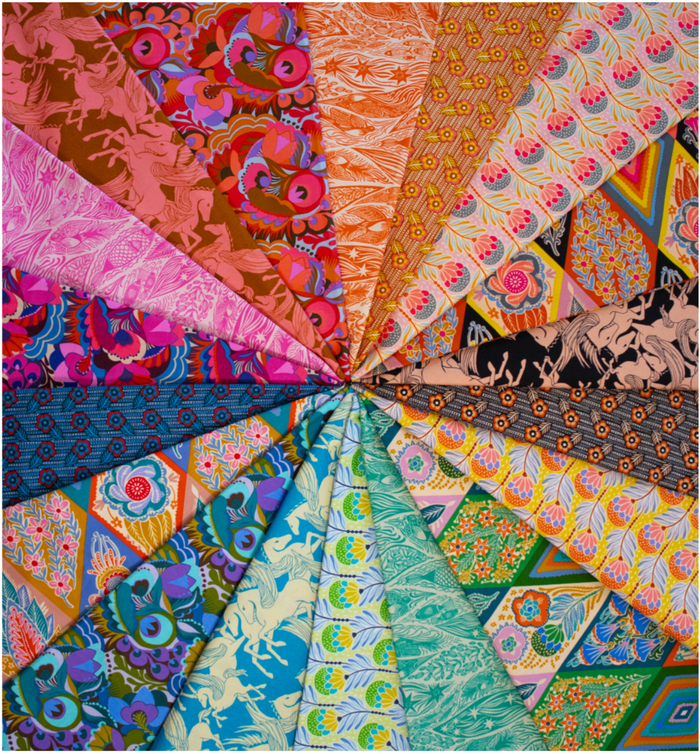 Mythology in Turquoise by Anna Maria Textiles
