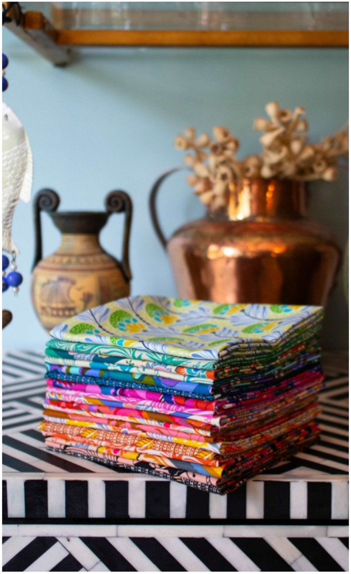 Mythology in Turquoise by Anna Maria Textiles