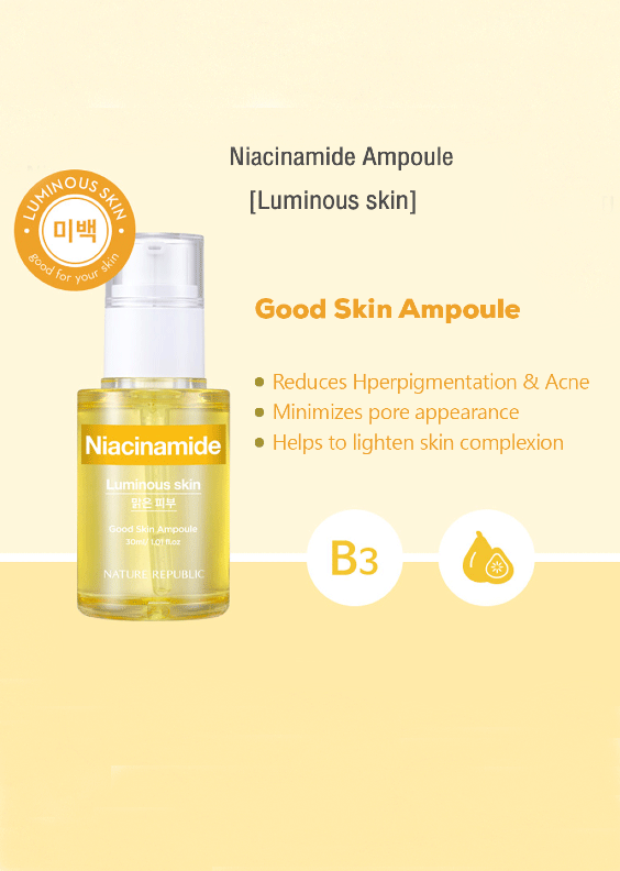NATURE REPUBLIC Niacinamide Luminouse Skin Good Skin Ampoule سيروم لنضارة البشرة بالنياسينمايد