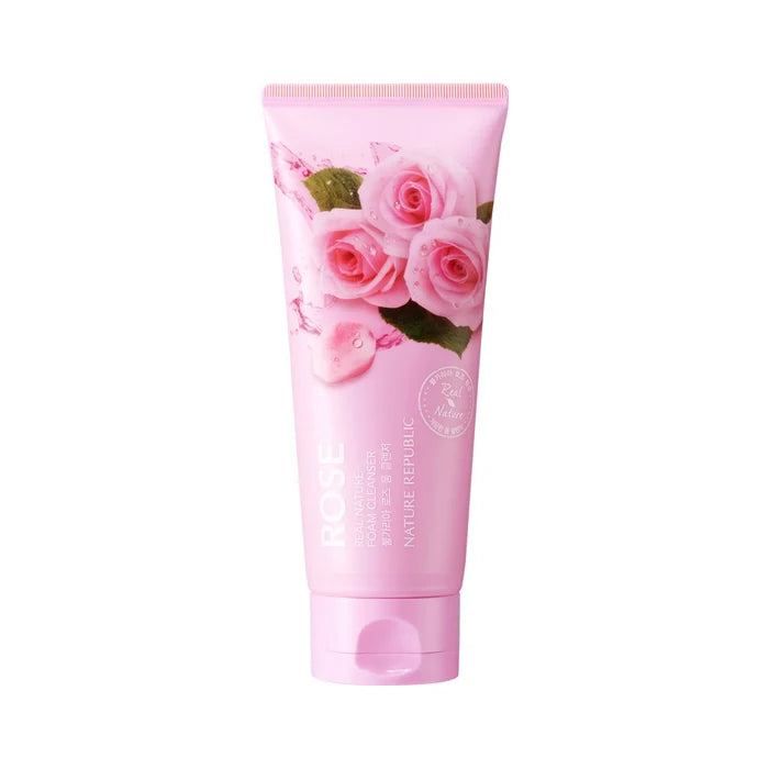 NATURE REPUBLIC Real Nature Foam Cleanser Rose غسول للبشرة من نيجر رببلك بالازهار