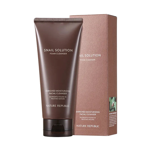NATURE REPUBLIC Snail Solution Foam Cleanser Enriched Moisturizing Facial Cleancer غسول البشرة بهلام الحلزون