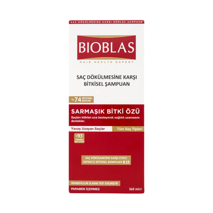 [New Arrival] BIOBLAS Herbal Shampoo For Hair Loss | Slow Growing Hair | IVY PLANT EXTRACT (360 ml)