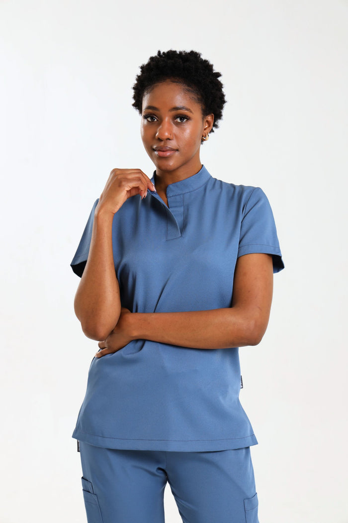 NEW LADIES MANDARIN FEMME TOP - Greens Medi Scrubs South Africa - Premium Medical Uniforms & Apparel - Delivery Across SA