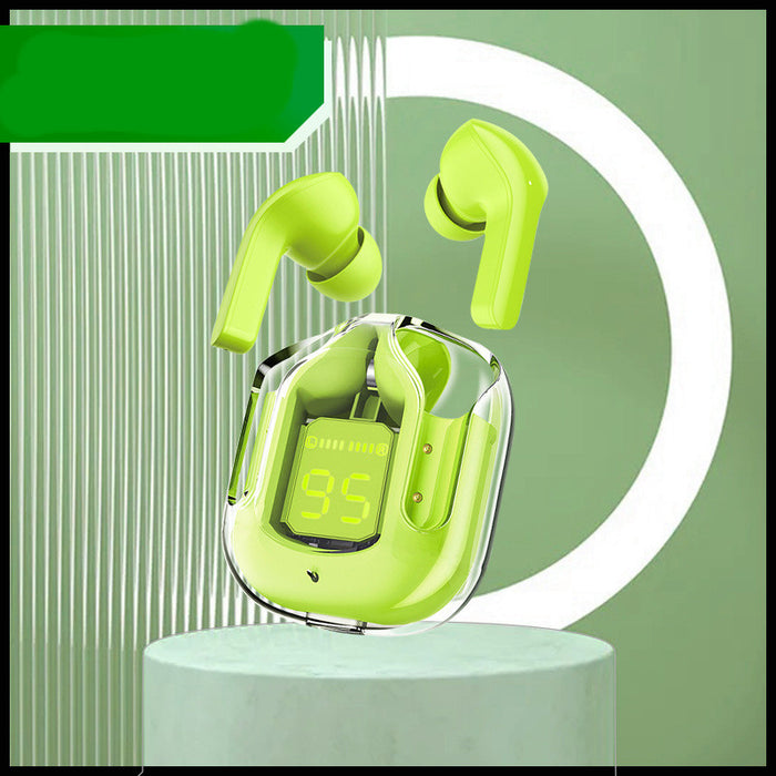 New Mini Transparent Wireless Bluetooth Headset Digital Display ENC Noise Reduction True Wireless Sports Music cjdropshipping