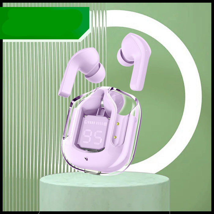 New Mini Transparent Wireless Bluetooth Headset Digital Display ENC Noise Reduction True Wireless Sports Music cjdropshipping