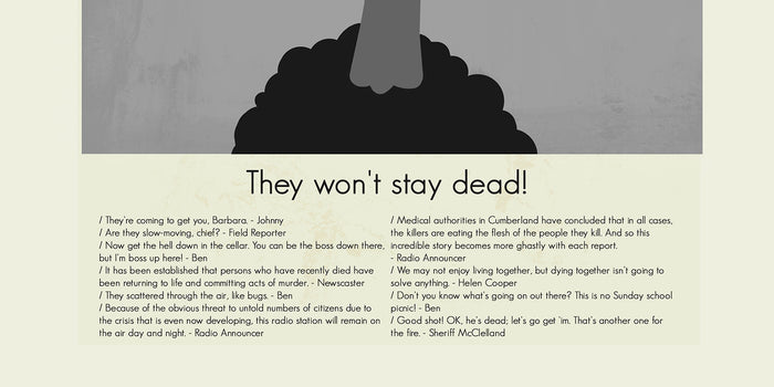 Night of the Living Dead Inspired Mid-Century Modern Print | 12"x18" or 18"x24" Print only