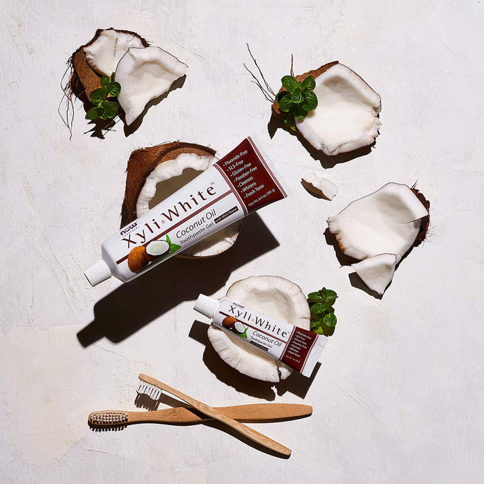 NOW FOODS XyliWhite™ Coconut Oil Toothpaste Gel معجون الاسنان بزيت جوز الهند