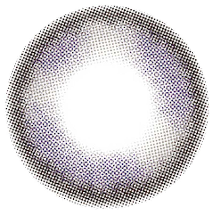 N's Collection Blueberry Jam Violet (10pk) by N's Collection features circle lenses with a thick, dotted black outline and a white center, forming a violet gradient—denser and darker at the edge, lighter toward the middle.