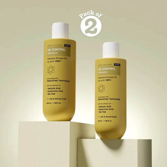 Oil Control Shampoo With Salicylic Acid, Hyaluronic Acid & Tea Tree - 236 ml | Pack of 2