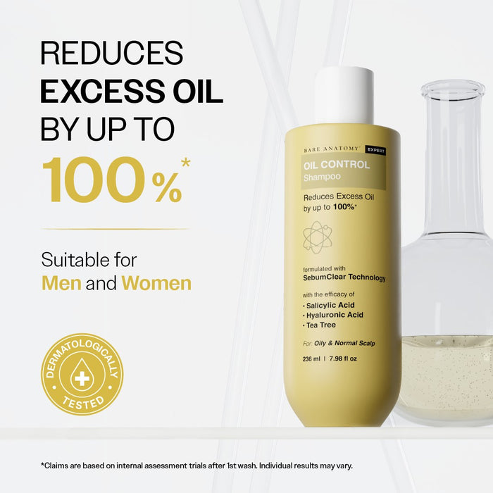 Oil Control Shampoo With Salicylic Acid, Hyaluronic Acid & Tea Tree - 236 ml | Pack of 2