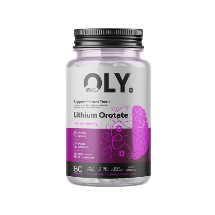 OLY Lithium Orotate 5mg – maisto papildas, 60 kapsulių