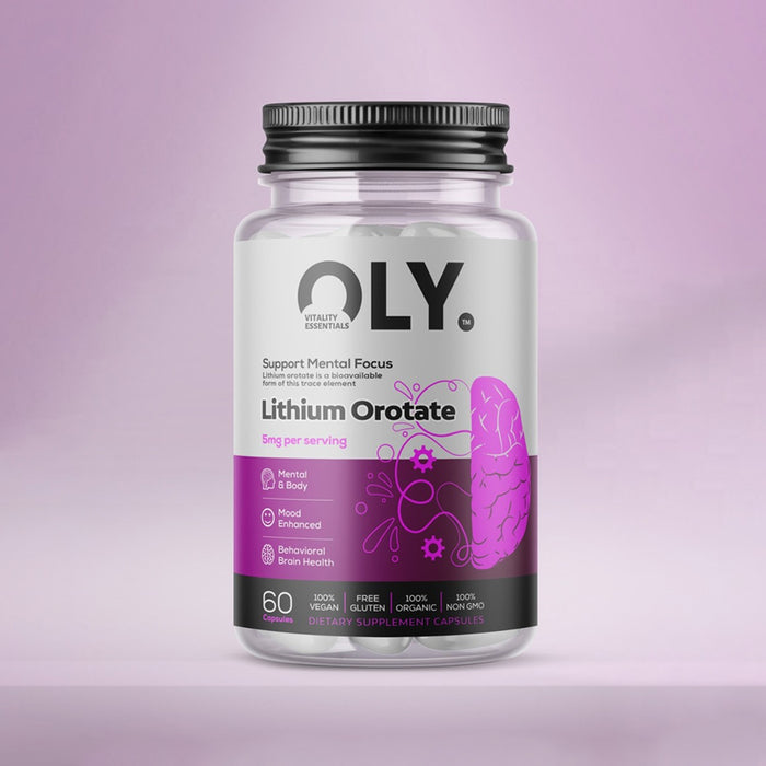 OLY Lithium Orotate 5mg – maisto papildas, 60 kapsulių