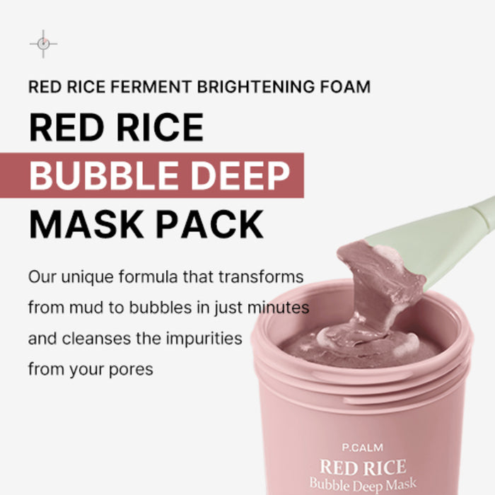 P CALM  Red Rice Bubble Deep Mask 16% Red Rice + Txa قناع الفقاعات للتنظيف العميق من بي كالم