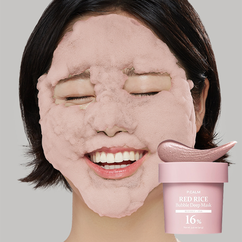 P CALM  Red Rice Bubble Deep Mask 16% Red Rice + Txa قناع الفقاعات للتنظيف العميق من بي كالم