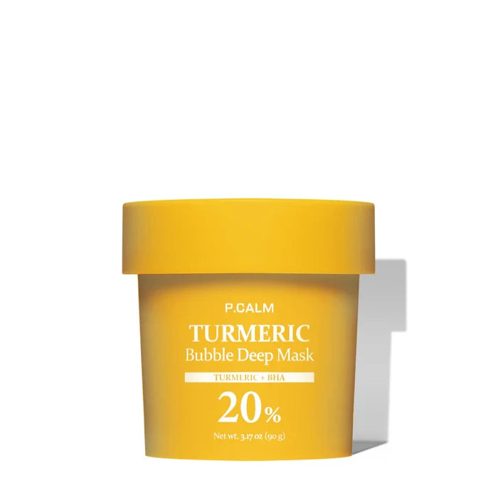 P CALM  Turmeric Bubble Deep Mask 20% Turmeric + BHA قناع الفقاعات للتنظيف العميق من بي كالم