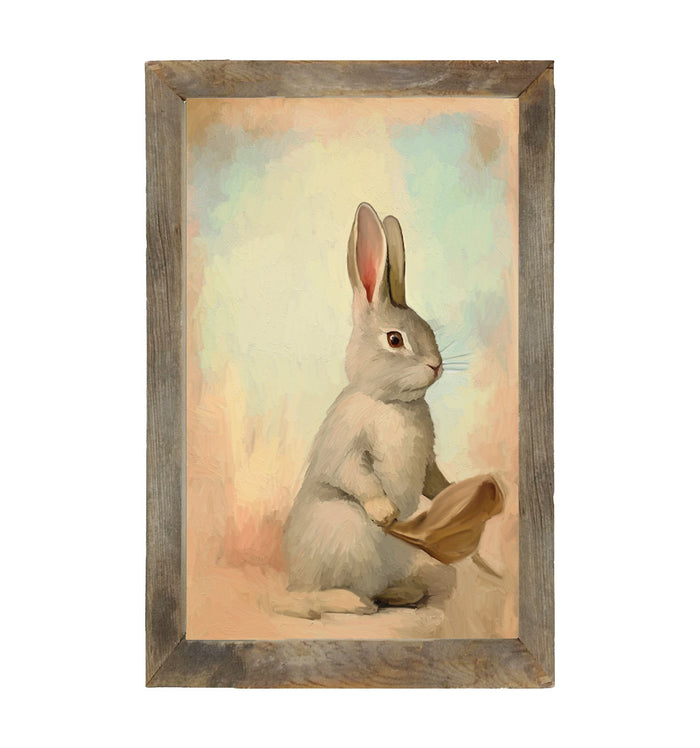 Pastel bunny posing - Framed art