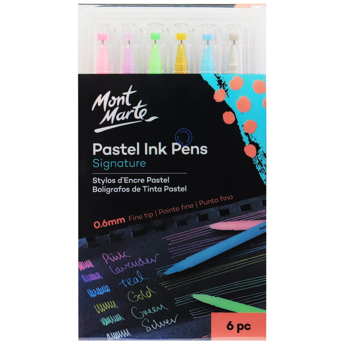 Pastel Ink Pens Fine Tip Signature 6pc
