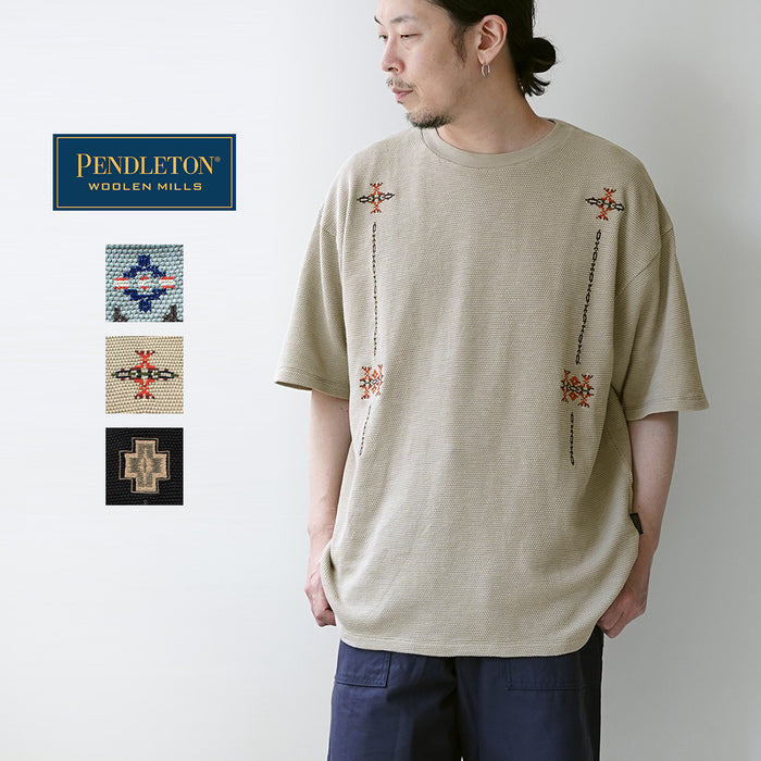 PENDLETON / Heavyweight Pique Embroidered T-Shirt