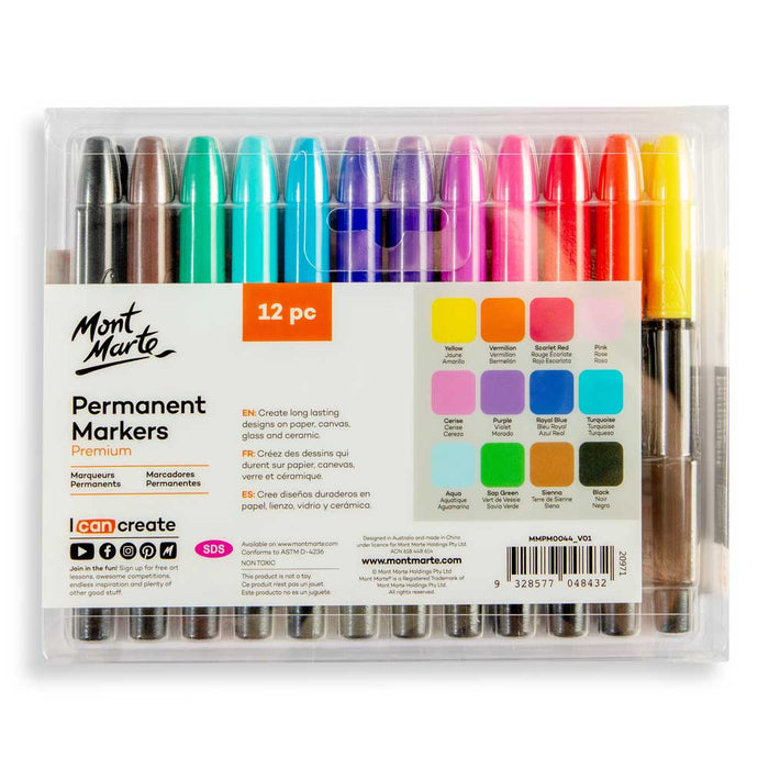 Permanent Markers Premium 12pc