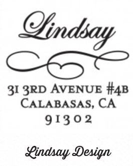 Personalized Rectangle Stamper- Lindsay Design