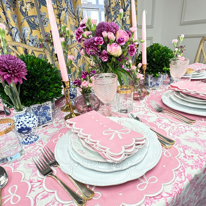 Pink Toile de Jouy Birds - Tablecloth