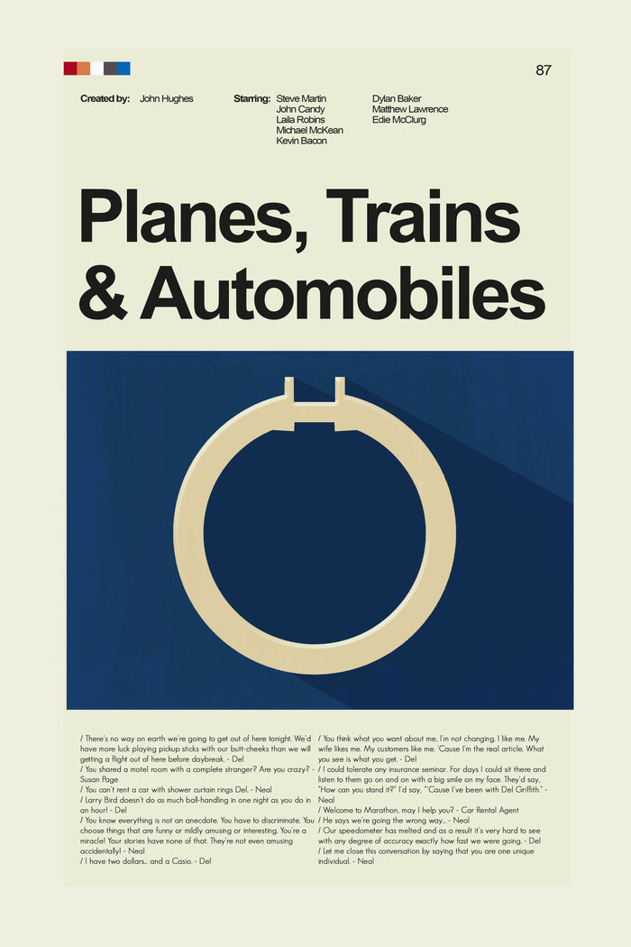 Planes, Trains and Automobiles Inspired Mid-Century Modern Print | 12"x18" or 18"x24" Print only