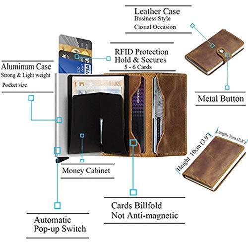 RFID Card Holder Business Wallet【Black and Coffee Colors】 Blossom Online UG