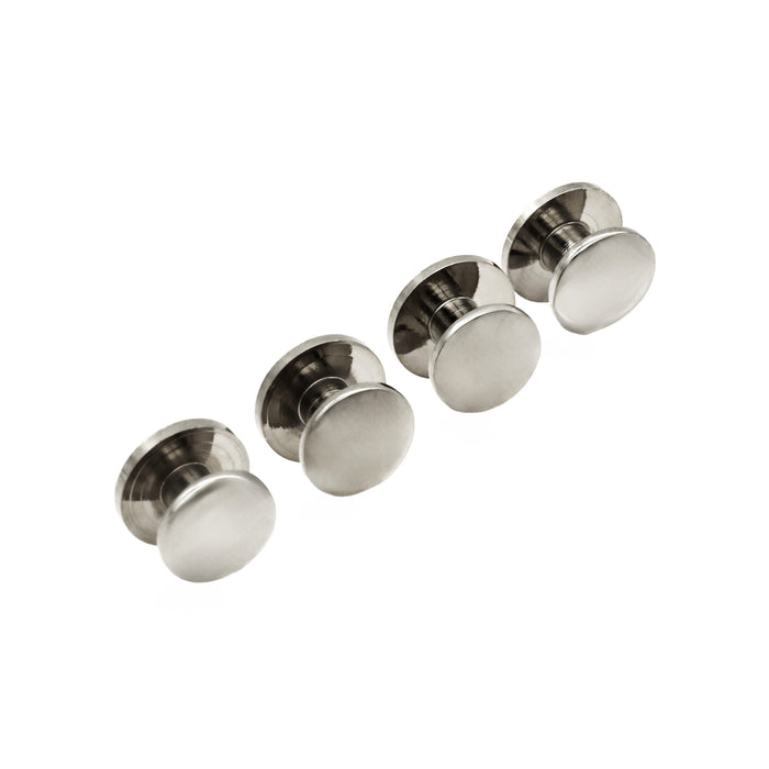 Rhodium Military Shirt Stud (set of 4)