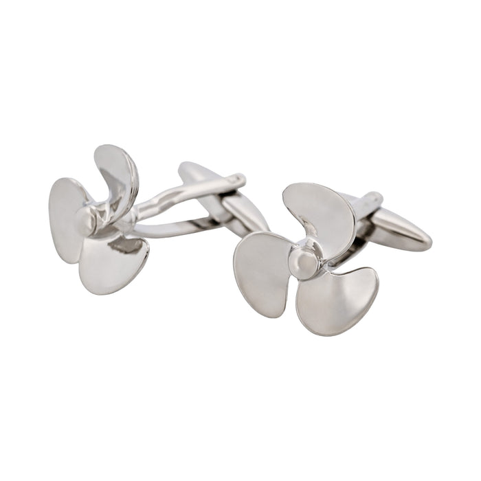 Rhodium Plated Propeller Cufflinks