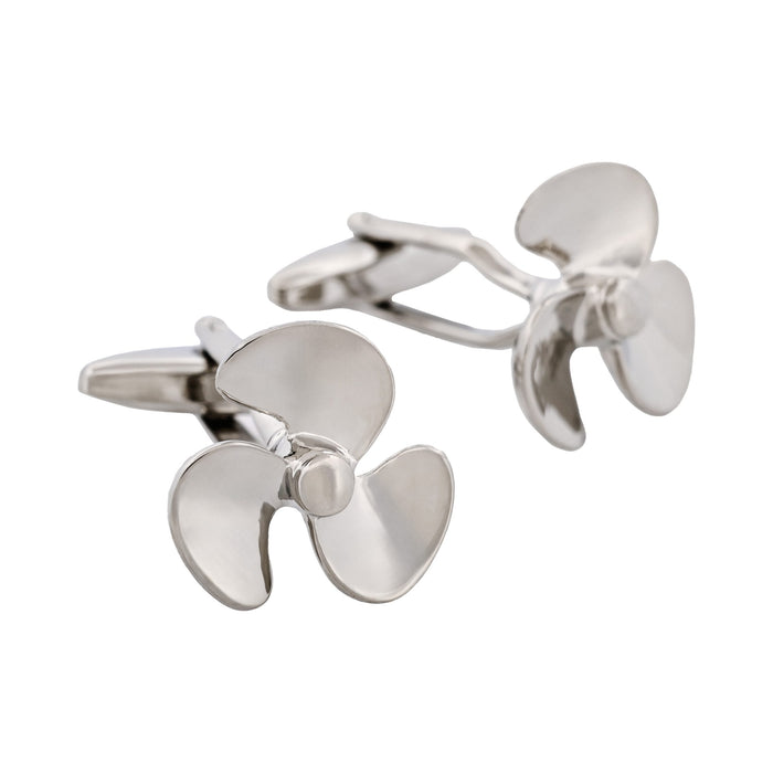 Rhodium Plated Propeller Cufflinks