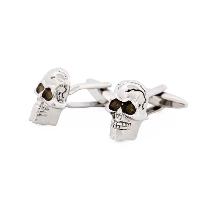 Rhodium Skull Head Cufflinks