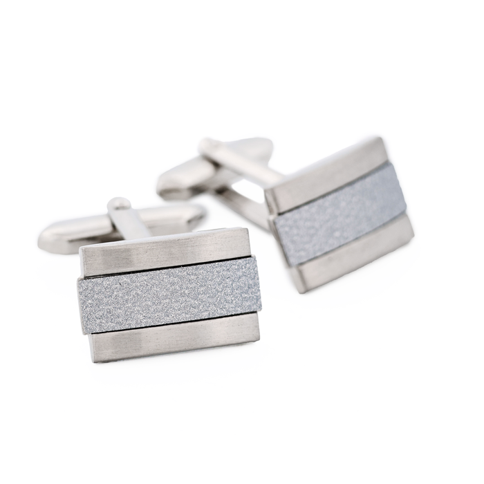 Rhodium Weave Cufflinks