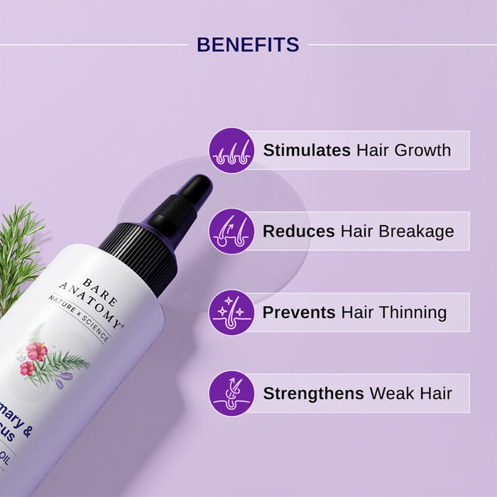 Rosemary & Hibiscus Hair Growth Oil With Redensyl, Biotin, Bhringraj & Aloe Vera - 100 ml | Pack of 2