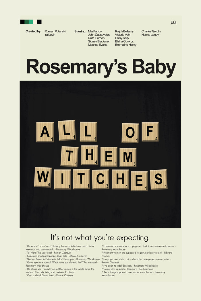 Rosemary's Baby Inspired Mid-Century Modern Print | 12"x18" or 18"x24" Print only