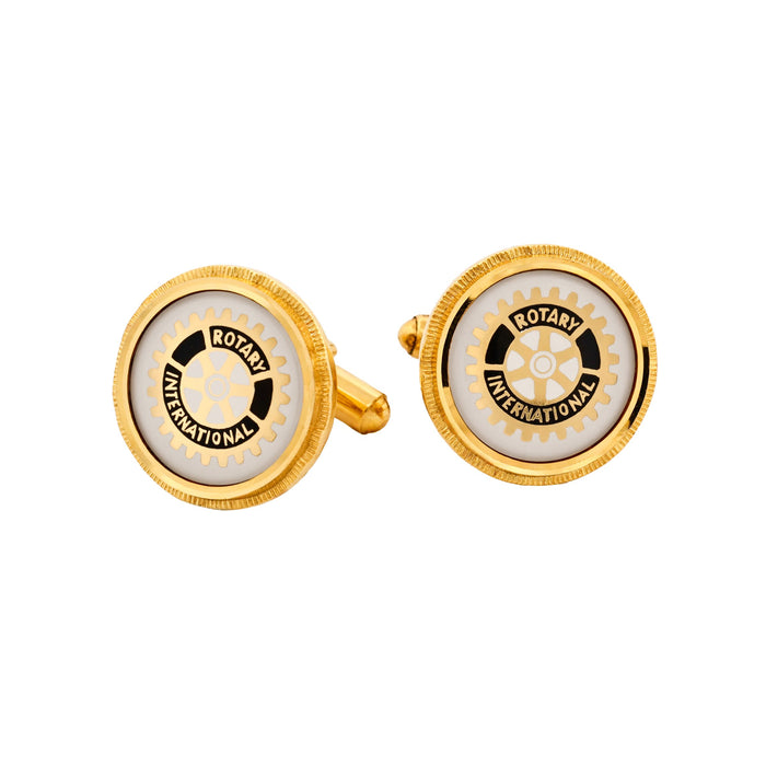 Rotary logo white cufflinks