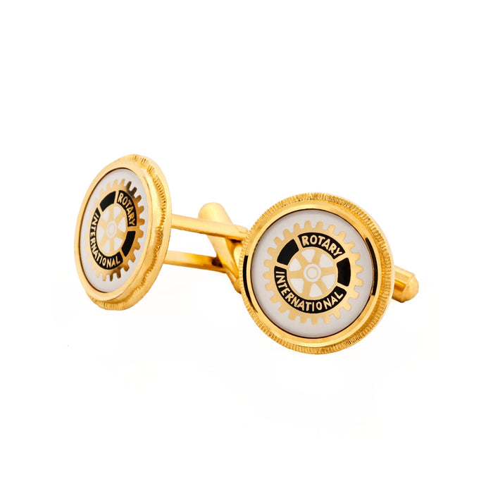 Rotary logo white cufflinks