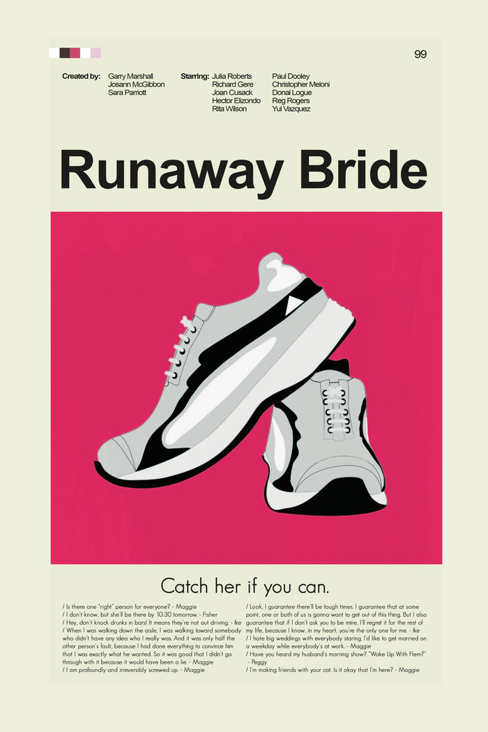 Runaway Bride Inspired Mid-Century Modern Print | 12"x18" or 18"x24" Print only