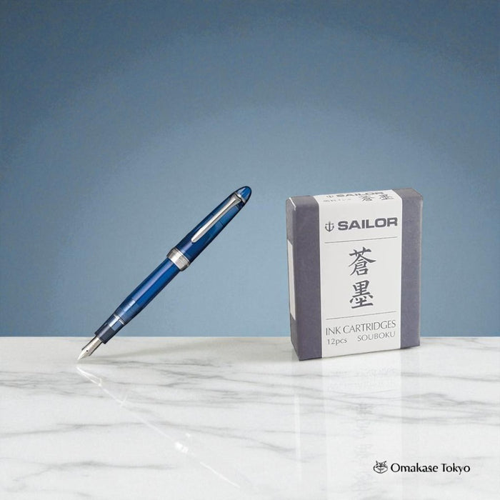 Sailor Shikiori Fountain Pen Ao-Sumi (Blue) 12-Pack Set