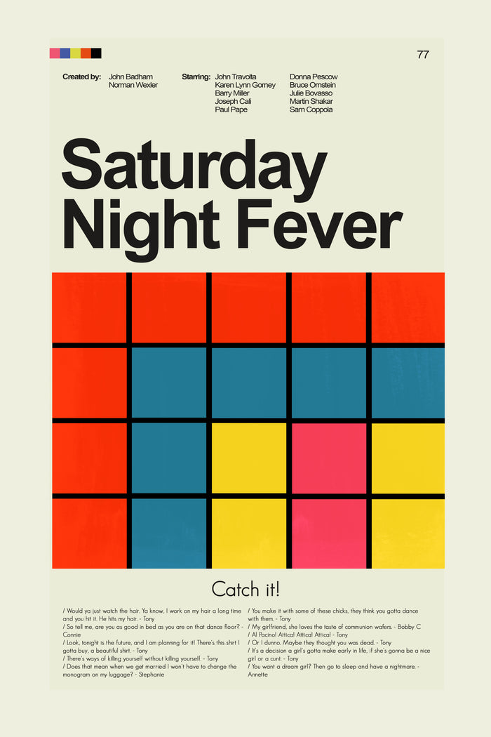 Saturday Night Fever Inspired Mid-Century Modern Print | 12"x18" or 18"x24" Print only
