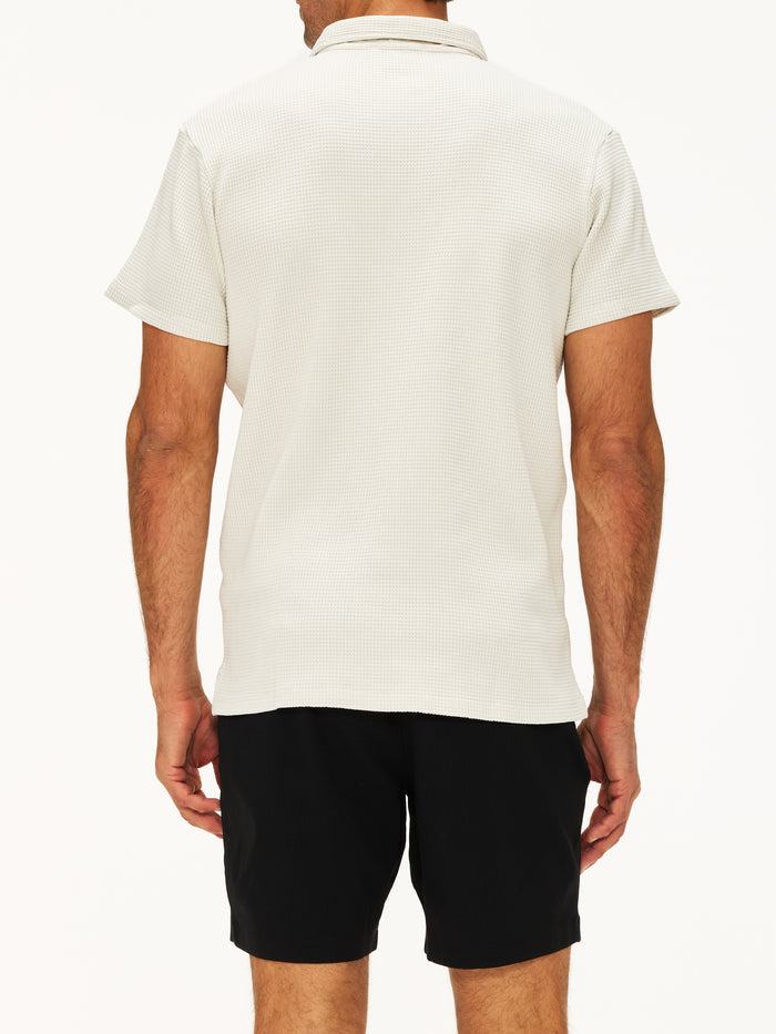 Save Khaki United Short Sleeve Waffle Polo